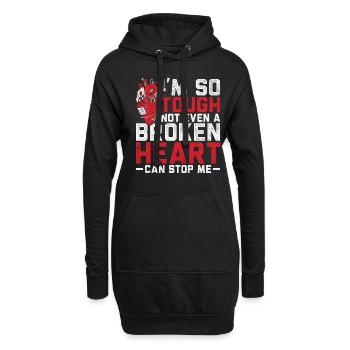 Herzoperation Genesener Herztransplantation - Hoodie-Kleid - Schwarz - Vorne