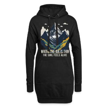 Alpiniste des montagnes Dicton - Sweat-shirt à capuche long Femme - noir - Devant
