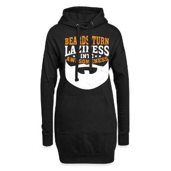 Beards Turn Laziness Into Awesomeness 3 - Hoodie-Kleid - Schwarz - Vorne