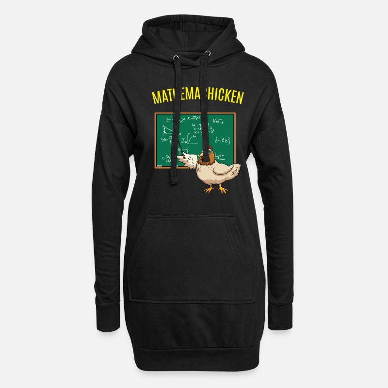Math Math Math Poulet Math - Sweat-shirt à capuche long Femme - noir