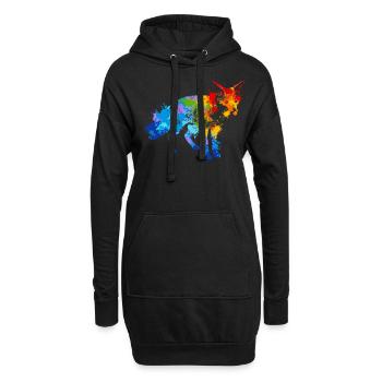 Fox Splash Art Forest Animal Lover - Sweat-shirt à capuche long Femme - noir - Devant