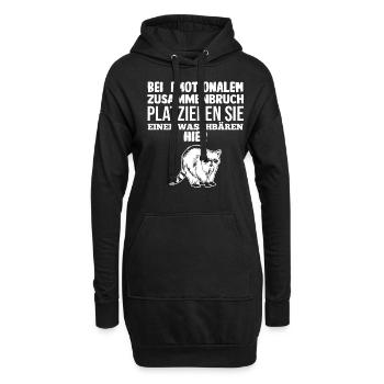Tiermotiv Waschbär - Hoodie-Kleid - Schwarz - Vorne