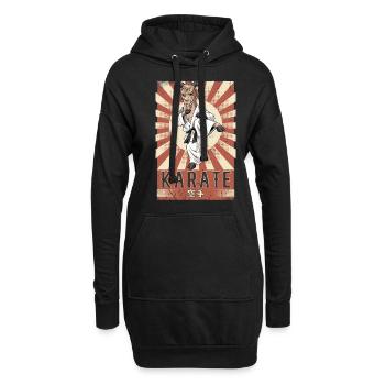 Karate - Hoodie-Kleid - Schwarz - Vorne