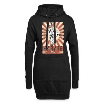 Karate - Hoodie-Kleid - Schwarz - Vorne