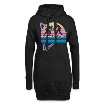 Krav Maga Rétro - Sweat-shirt à capuche long Femme - noir - Devant