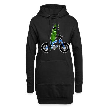 Gurke auf Fahrrad Gurken - Hoodie-Kleid - Schwarz - Vorne