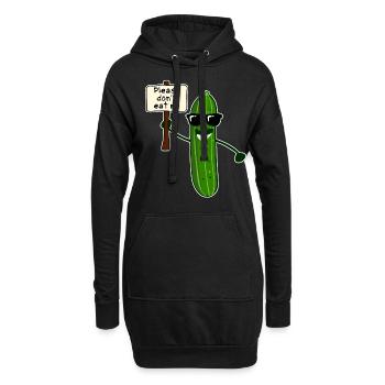 Gurke mit Sonnenbrille Gurken - Hoodie-Kleid - Schwarz - Vorne