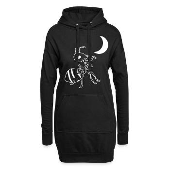 Fourmis et fourmis lunaires - Sweat-shirt à capuche long Femme - noir - Devant