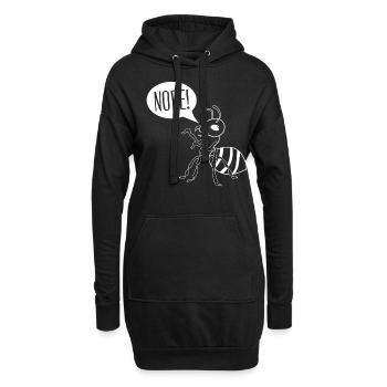 La fourmi dit qu’il n’y a pas de fourmis - Sweat-shirt à capuche long Femme - noir - Devant