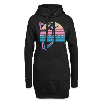Football Lineman Retro - Hoodie-Kleid - Schwarz - Vorne