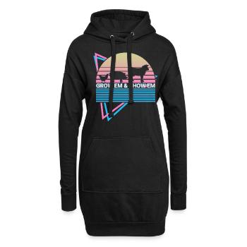 Viehzucht Retro - Hoodie-Kleid - Schwarz - Vorne
