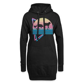 Viehzucht Retro - Hoodie-Kleid - Schwarz - Vorne