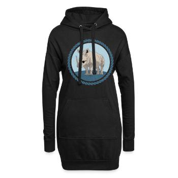 Nashörner Nashorn Rhinozeros Geschenk - Hoodie-Kleid - Schwarz - Vorne