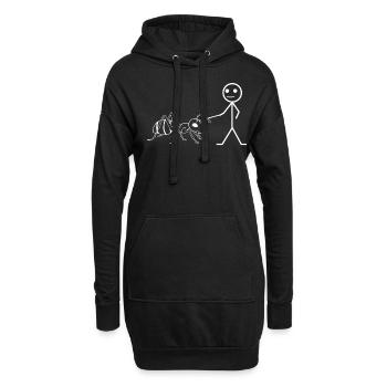 Ant va se promener - Sweat-shirt à capuche long Femme - noir - Devant