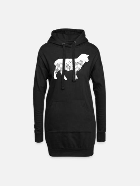 Schaf Blumen Schafe Blüten Schäfchen - Hoodie-Kleid - Schwarz