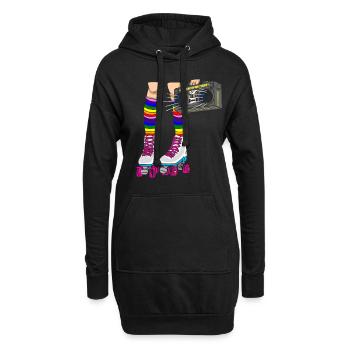 Inline Skate Cadeau Roller Skates Roller 70s - Sweat-shirt à capuche long Femme - noir - Devant