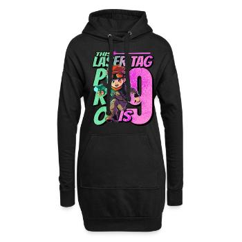 Endlich 9 Jahre Alt – Lasertag Geburtstag - Hoodie-Kleid - Schwarz - Vorne