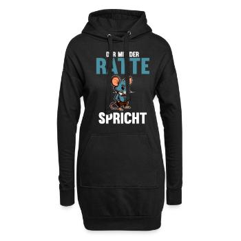 Nagetier Ratte Ratten - Hoodie-Kleid - Schwarz - Vorne