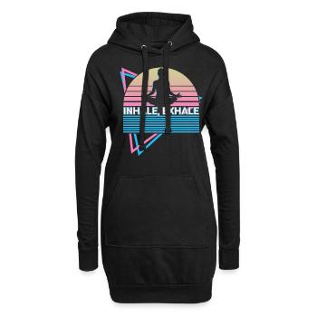 Meditation Yoga Retro - Hoodie-Kleid - Schwarz - Vorne