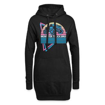Monstertruck Papa Retro - Hoodie-Kleid - Schwarz - Vorne
