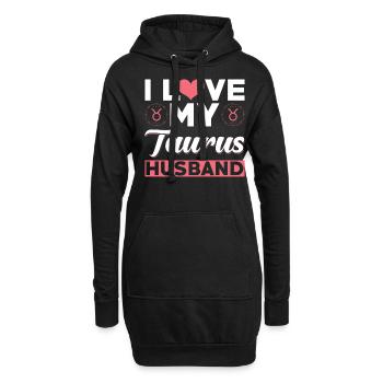 Ich Liebe meinen Stier Ehemann - Hoodie-Kleid - Schwarz - Vorne
