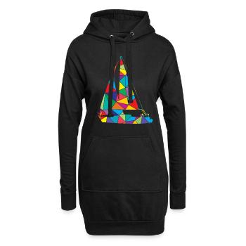 Voilier Polygon Sailor Skipper - Sweat-shirt à capuche long Femme - noir - Devant