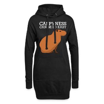 Capybara Happiness Capybaras - Hoodie-Kleid - Schwarz - Vorne