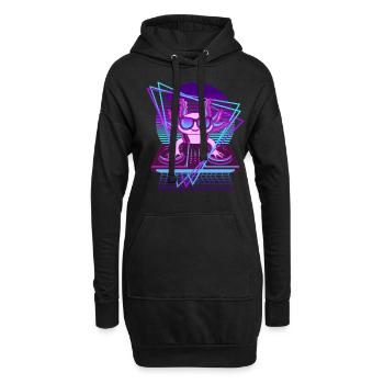 Cool Vaporwave Axolotl DJ Pult Axolotl - Hoodie-Kleid - Schwarz - Vorne