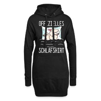 Offizielles Schlafshirt Lama Schlafanzug Alpaka - Hoodie-Kleid - Schwarz - Vorne