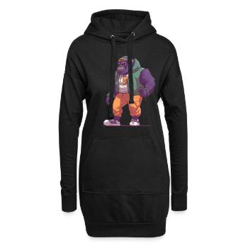 Streetart Gorilla Urban Rap Street Affe - Hoodie-Kleid - Schwarz - Vorne