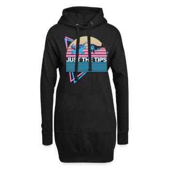 Narwal Retro - Hoodie-Kleid - Schwarz - Vorne