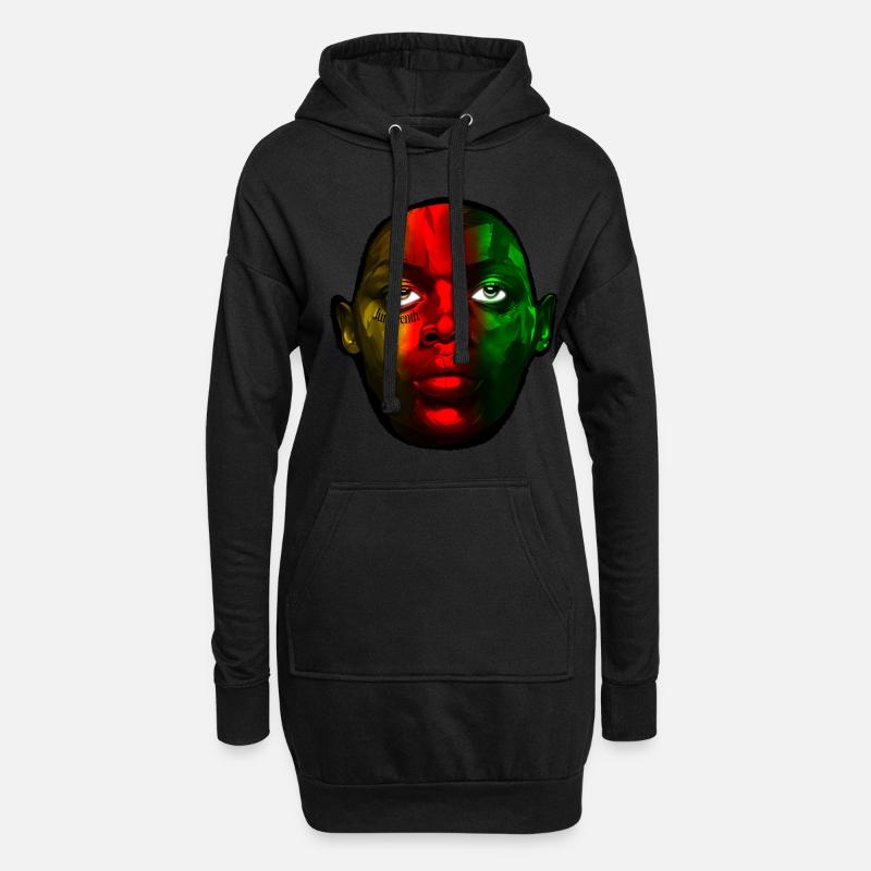 Juneteenth Face Tattoo - Hoodie Dress - black