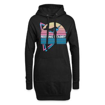 Narwal Retro - Hoodie-Kleid - Schwarz - Vorne