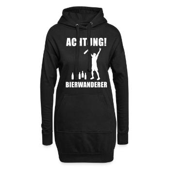 Achtung Bierwanderer Bier Und Wandern Wanderung - Hoodie-Kleid - Schwarz - Vorne