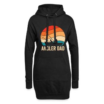 Fischer Vatertag Jagen Fische Papa Fischen - Hoodie-Kleid - Schwarz - Vorne