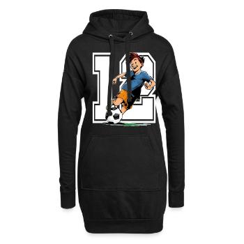Football Birthday - 12 year old boy - 12. - Hoodie Dress - black - Front