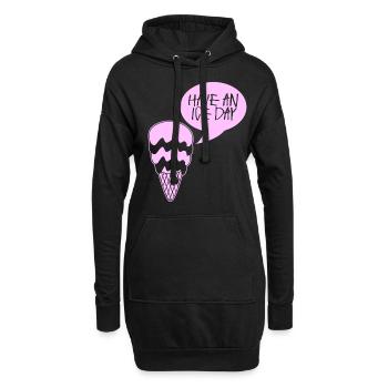 Eis Eisbecher Eiscreme - Hoodie-Kleid - Schwarz - Vorne