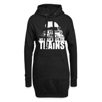 Lokomotive Eisenbahner Eisenbahn - Hoodie-Kleid - Schwarz - Vorne