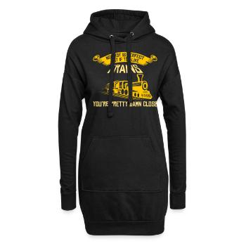 Eisenbahn Lokführer Zug Dampflok - Hoodie-Kleid - Schwarz - Vorne