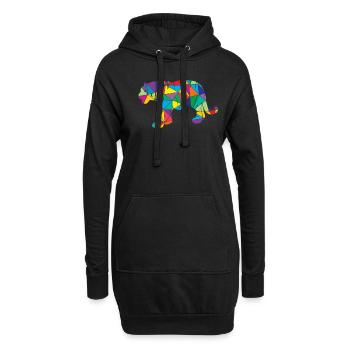 Low Poly Tiger Geometrie Polygon Tiger - Hoodie-Kleid - Schwarz - Vorne