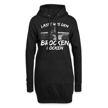 Harz Brocken Rocken Wanderung Wandern - Hoodie-Kleid - Schwarz - Vorne
