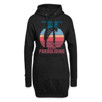 Paragliding Paraglider Retro Gleitsegeln - Hoodie-Kleid - Schwarz - Vorne