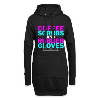 Coffee Scrubs And Rubber Gloves #nurselife 2 - Hoodie-Kleid - Schwarz - Vorne
