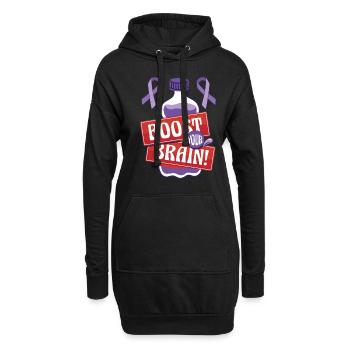 Sensibilisation à la maladie d’Alzheimer Santé mentale du cerveau - Sweat-shirt à capuche long Femme - noir - Devant