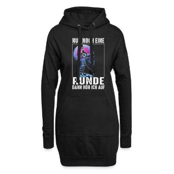 Nur Noch Eine Runde Zocken Gamer Skelett - Hoodie-Kleid - Schwarz - Vorne