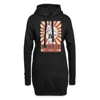 Karate - Hoodie-Kleid - Schwarz - Vorne