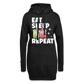 Mangez Sleep Boba Tea Repeat Bubble Tea - Sweat-shirt à capuche long Femme - noir - Devant