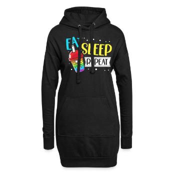 Nourriture Sommeil Boba Thé Répéter Bubble Tea - Sweat-shirt à capuche long Femme - noir - Devant
