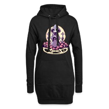 Pastel Goth Kawaii Gruseliger Und Süßer Death - Hoodie-Kleid - Schwarz - Vorne