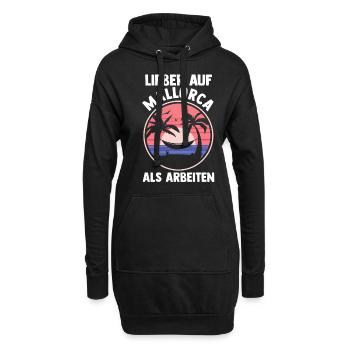 Party Urlaub Mallorca - Hoodie-Kleid - Schwarz - Vorne